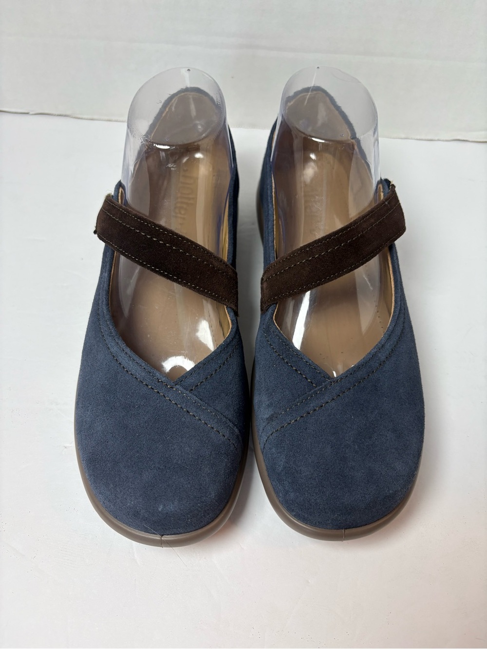 Hotter Wren Navy Blue Suede Mary Jane Comfort Shoes Size 7.5 NWOT
